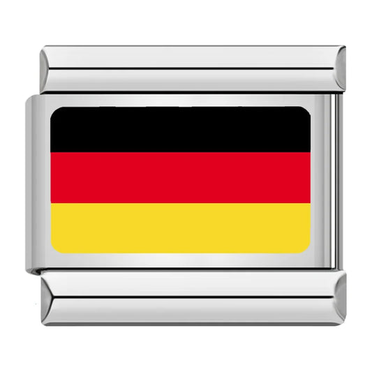 Germany Country Flag Italian Silver Charm
