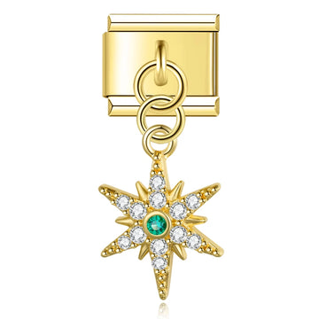 Gold Starburst Italian Dangle Gold Charm