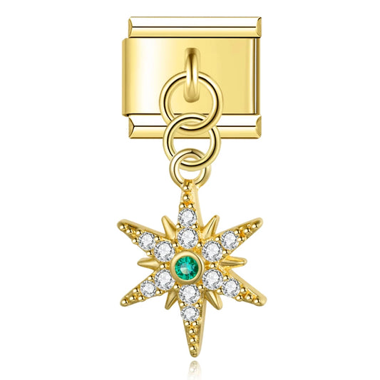 Gold Starburst Italian Dangle Gold Charm