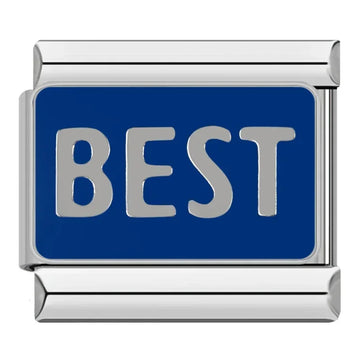 Best in Blue Italian Silver Charm