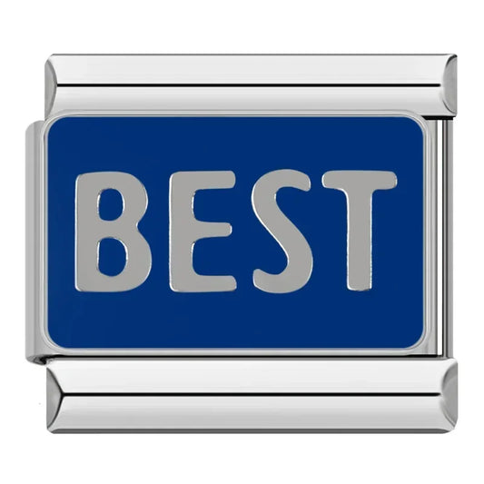 Best in Blue Italian Silver Charm