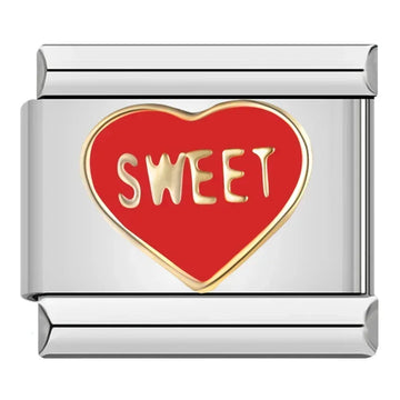 Sweet Red Heart Italian Silver Charm
