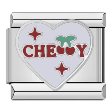 Cherry Heart Italian Silver Charm