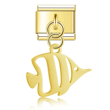 Angel Fish Italian Dangle Gold Charm