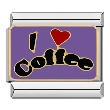 I Love Coffee Italian Silver Charm