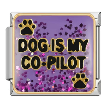 Dog Is My Co-Pilot Italian Silver Charm