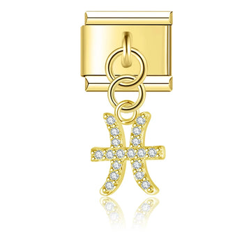 Pisces Zodiac Italian Gold Charm