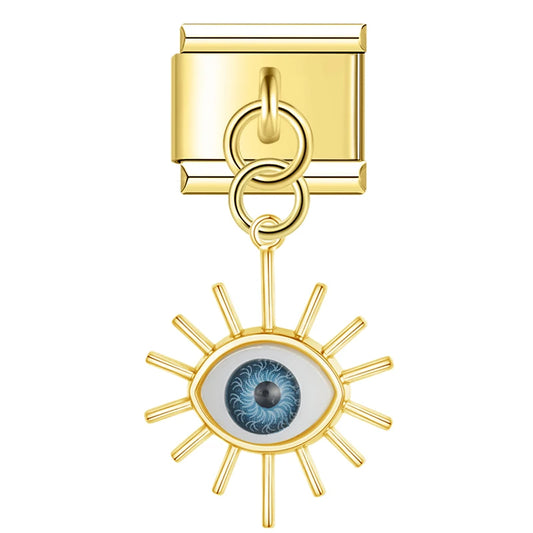 Evil Eye v3 Italian Dangle Gold Charm