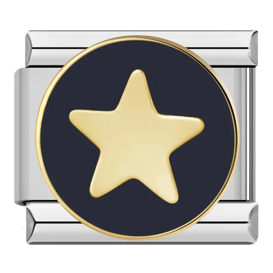 Gold Star Italian Silver Charm