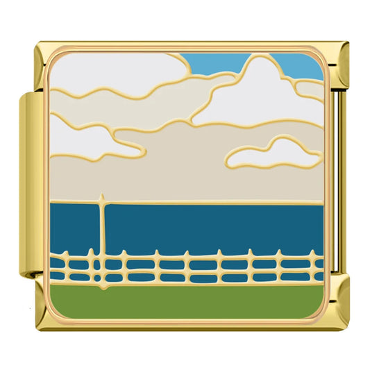 Sea And Sky Italian Gold Charm