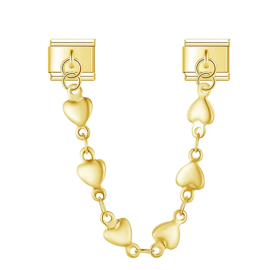 Heart Chain Italian Dangle Gold Charm