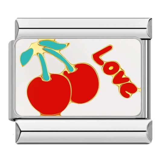 Cherry with Love Italian Silver Charm