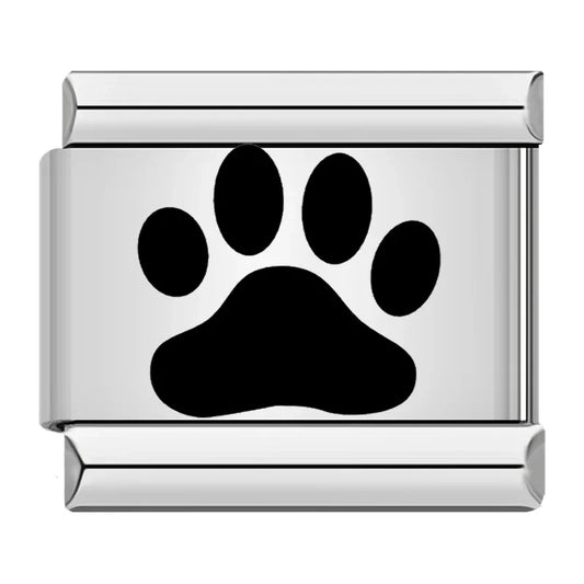 Dog Paw Italian Silver Charm