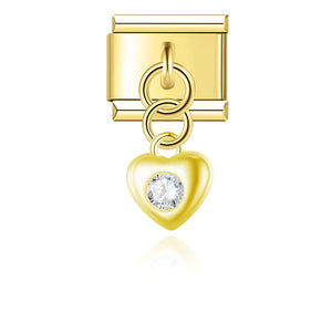 Heart Gold Dangle Charm