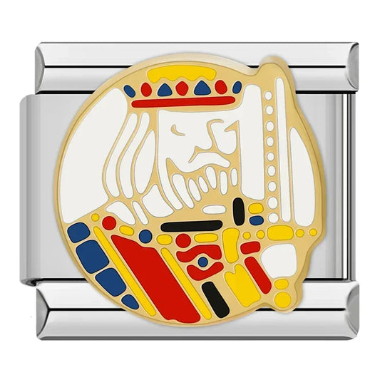 King Of Hearts Playing Card Italian Silver Charm