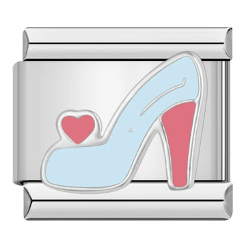 Blue High Heel Italian Silver Charm