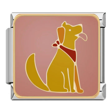 Golden Retriever Dog Italian Silver Charm