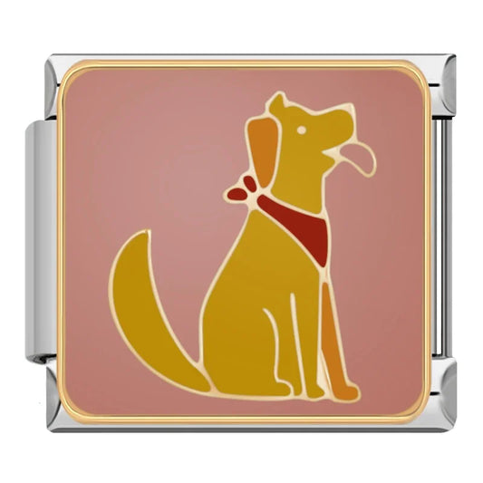 Golden Retriever Dog Italian Silver Charm