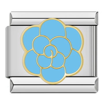 Blue Rose Italian Silver Charm