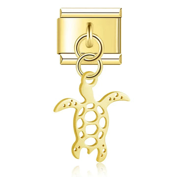 Sea Turtle Italian Dangle Gold Charm