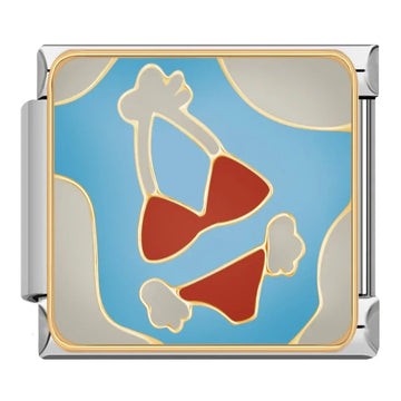 Red Bikini Italian Silver Charm