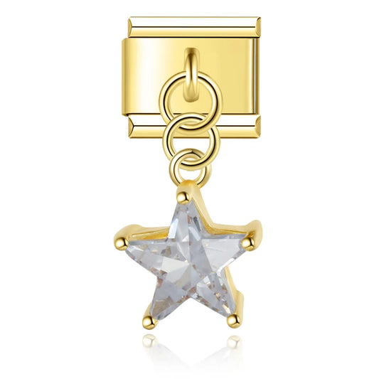 Star Pendant Italian Dangle Gold Charm
