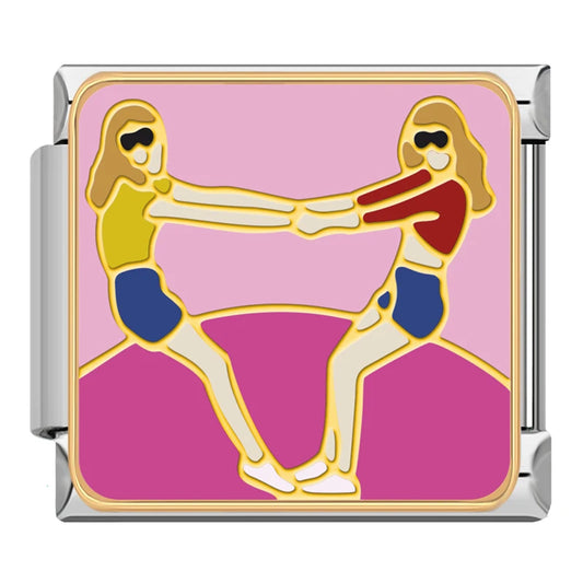 Besties v1 Italian Silver Charm