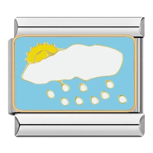 Rainy Cloud Italian Silver Charm