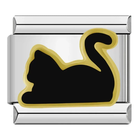 Black Cat Italian Silver Charm