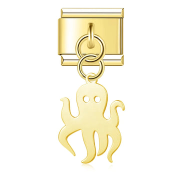 Octopus Italian Dangle Gold Charm