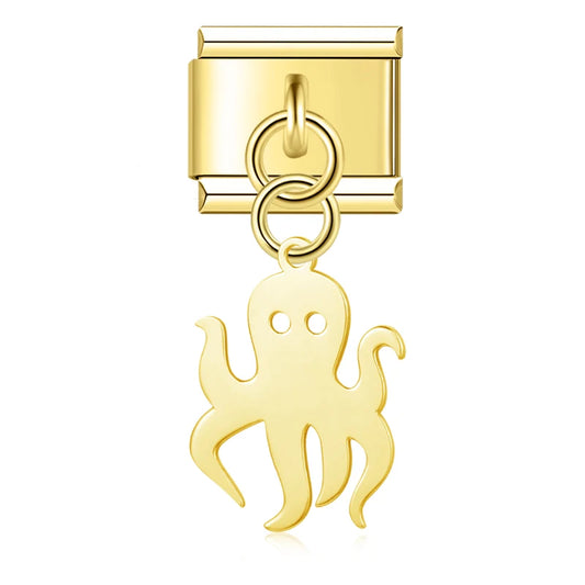 Octopus Italian Dangle Gold Charm