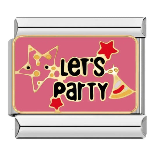 Let's Party Italian Silver Charm