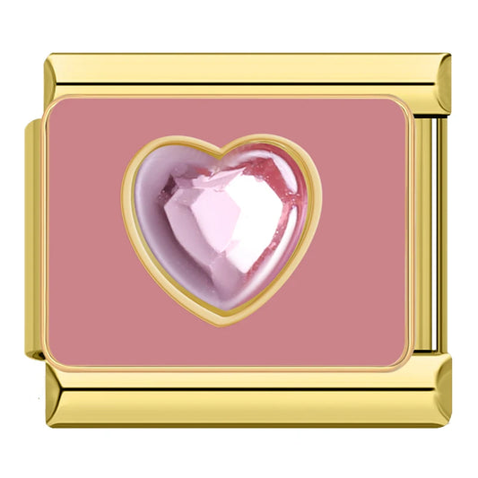 Heart Purple Eternal Birthstone Italian Gold Charm