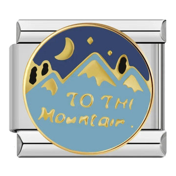 To The Mountains Italian Silver Charm