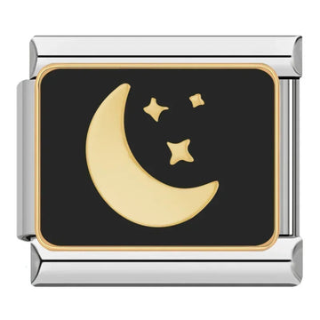 Moon and Stars Italian Silver Charm