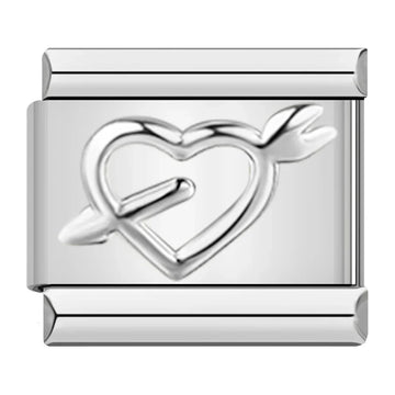 Heart With Arrow Italian Silver Charm