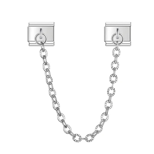 Plain Safety Chain Italian Dangle Silver Charm