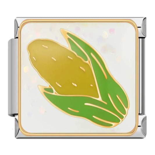 Corn Italian Silver Charm