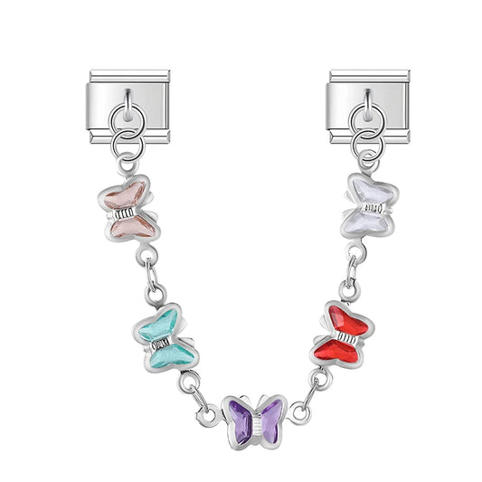 Butterrfly Chain Italian Dangle Silver Charm