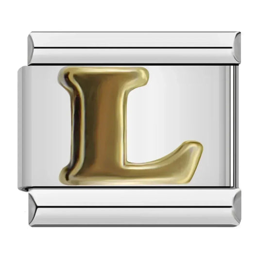Alphabet Letter L Italian Silver Charm