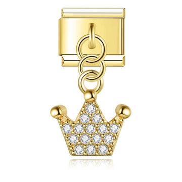 Gold Crown Italian Dangle Gold Charm