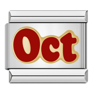 October Month Italian Silver Charm