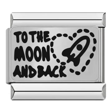 Love You To The Moon And Back Italian Silver Charm