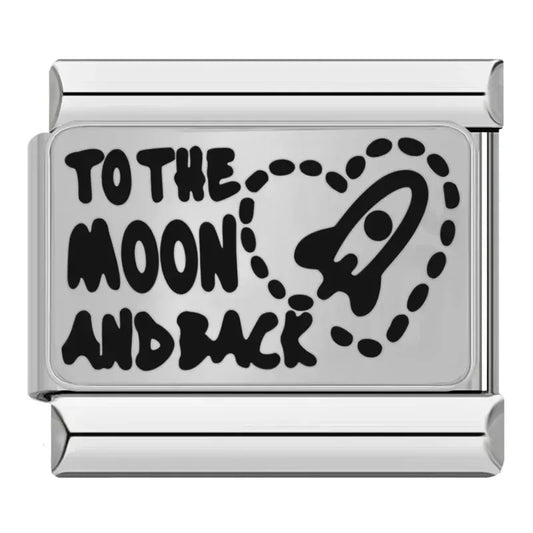 Love You To The Moon And Back Italian Silver Charm