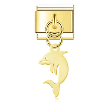 Dolphin Italian Dangle Gold Charm