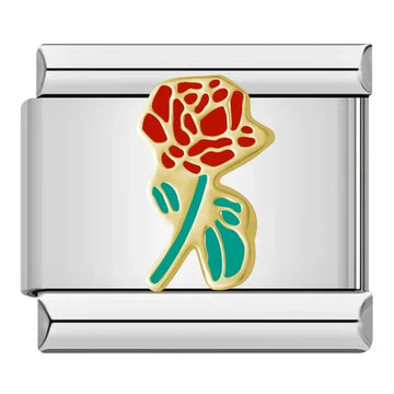 Rose v2 Italian Silver Charm