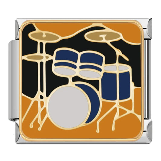 Drum Set Italian Silver Charm