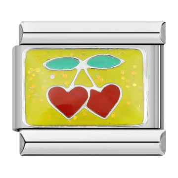 Heart Cherry Italian Silver Charm