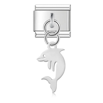 Dolphin Italian Dangle Silver Charm