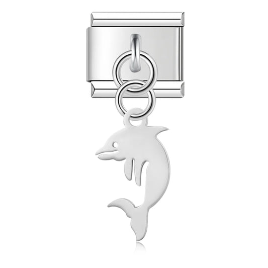 Dolphin Italian Dangle Silver Charm